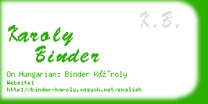 karoly binder business card